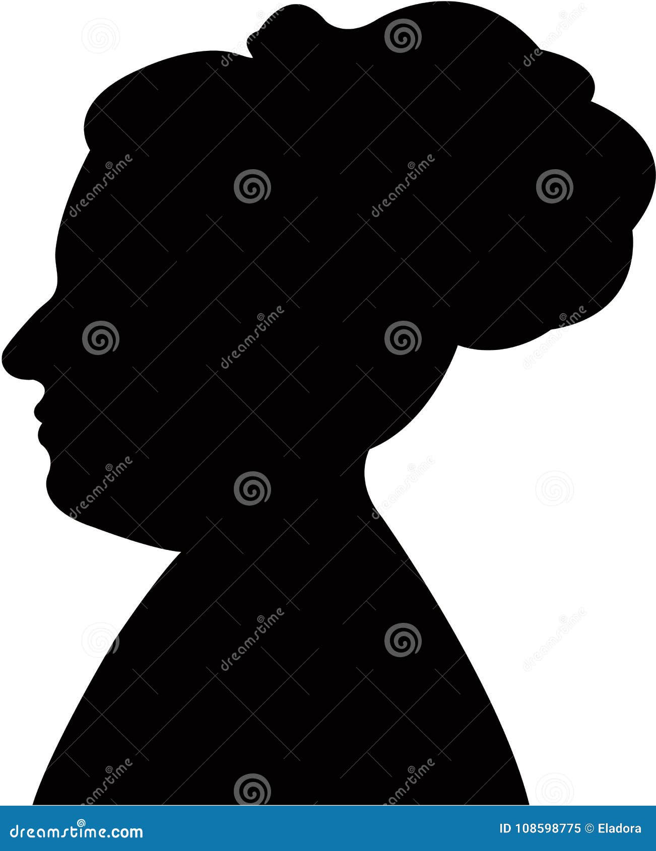 A Lady Head Silhouette Vector Stock Vector Illustration of vector