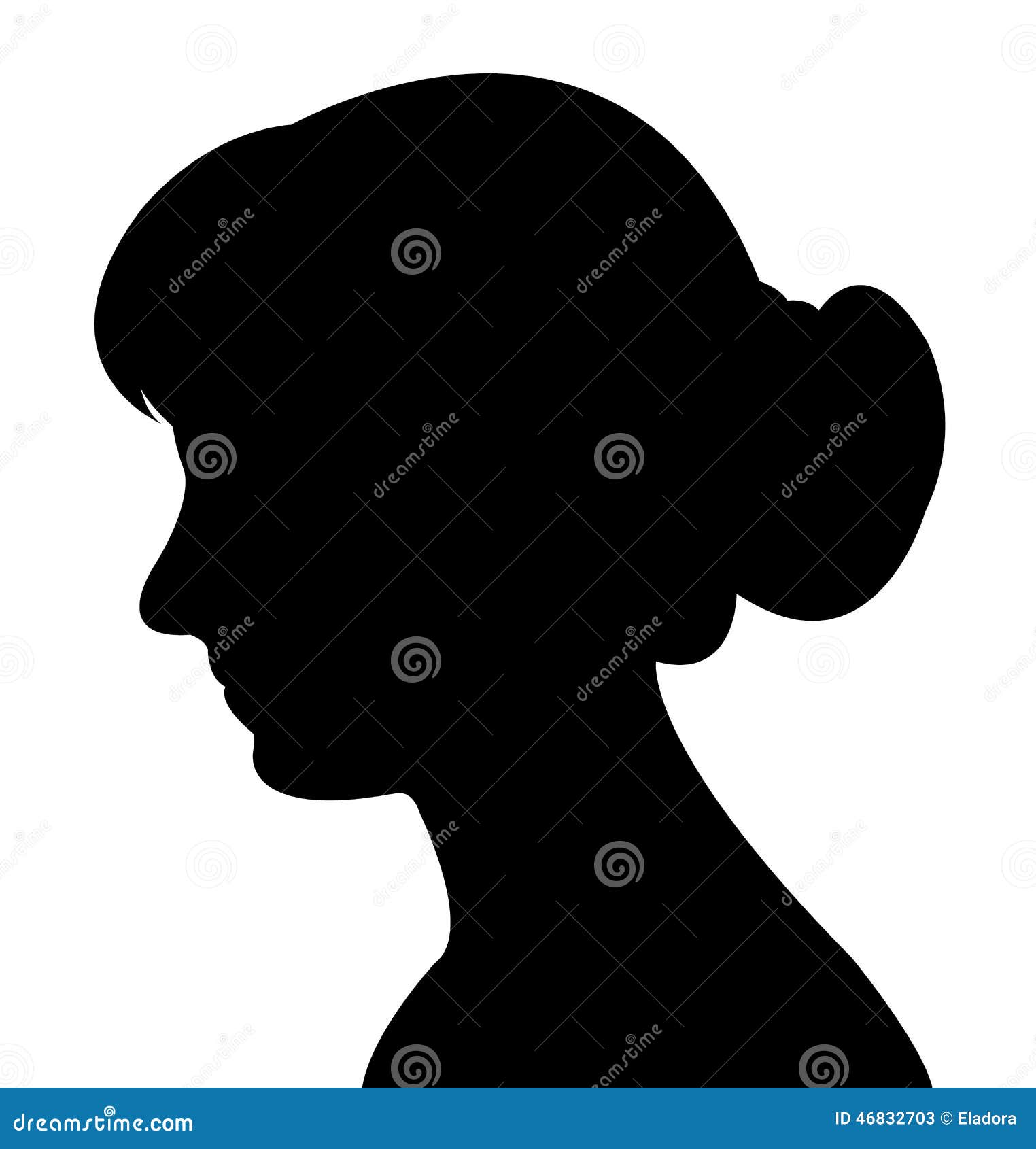 Lady Head Silhouette Vector Stock Vector Illustration of hair, tail