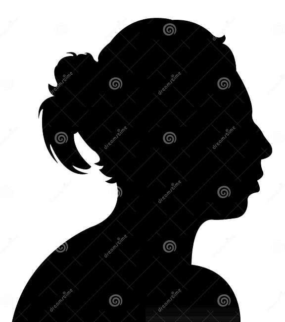Lady Head Silhouette Vector Stock Vector Illustration of girl, vector