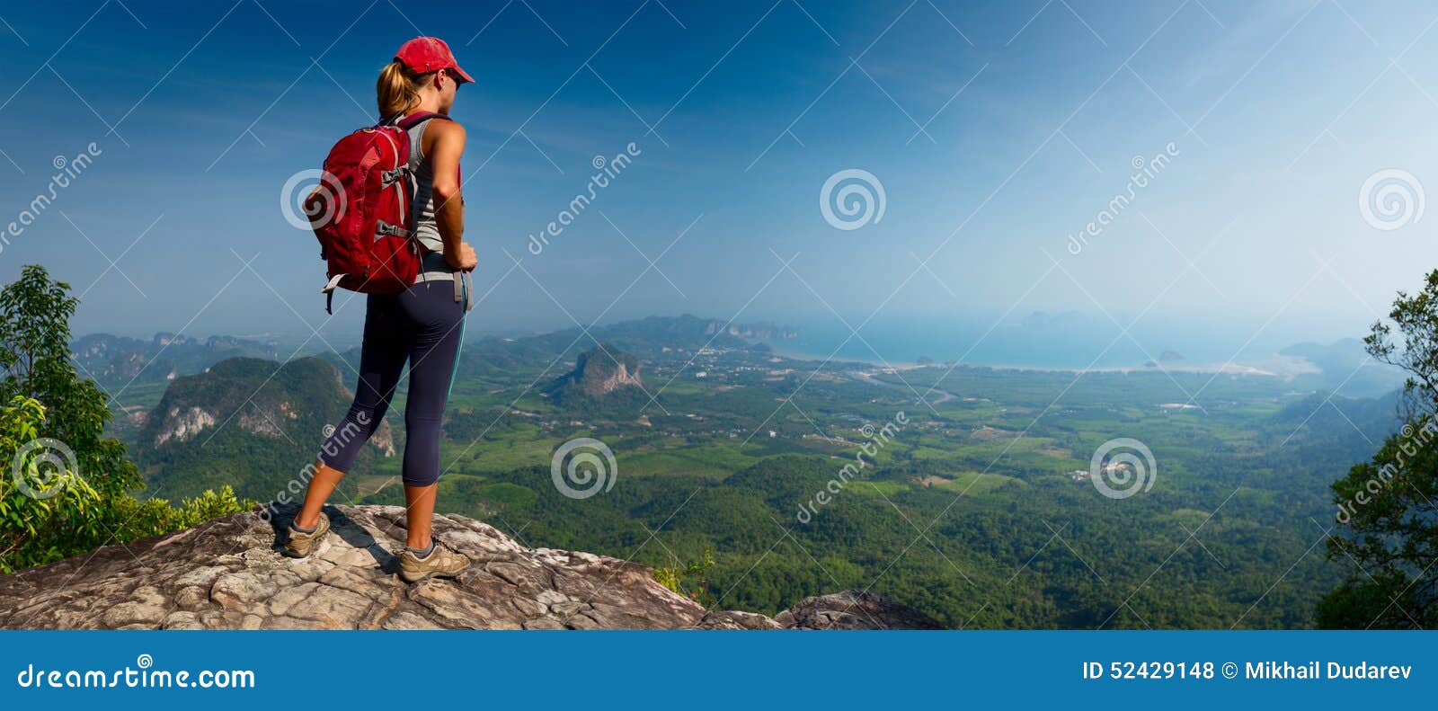 lady hiker on the mountain