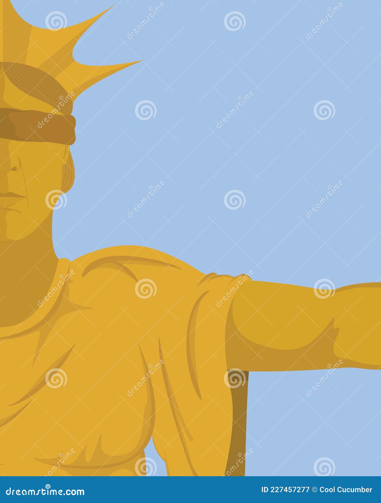 Statue Of Lady Justice Vector Cartoon Illustration