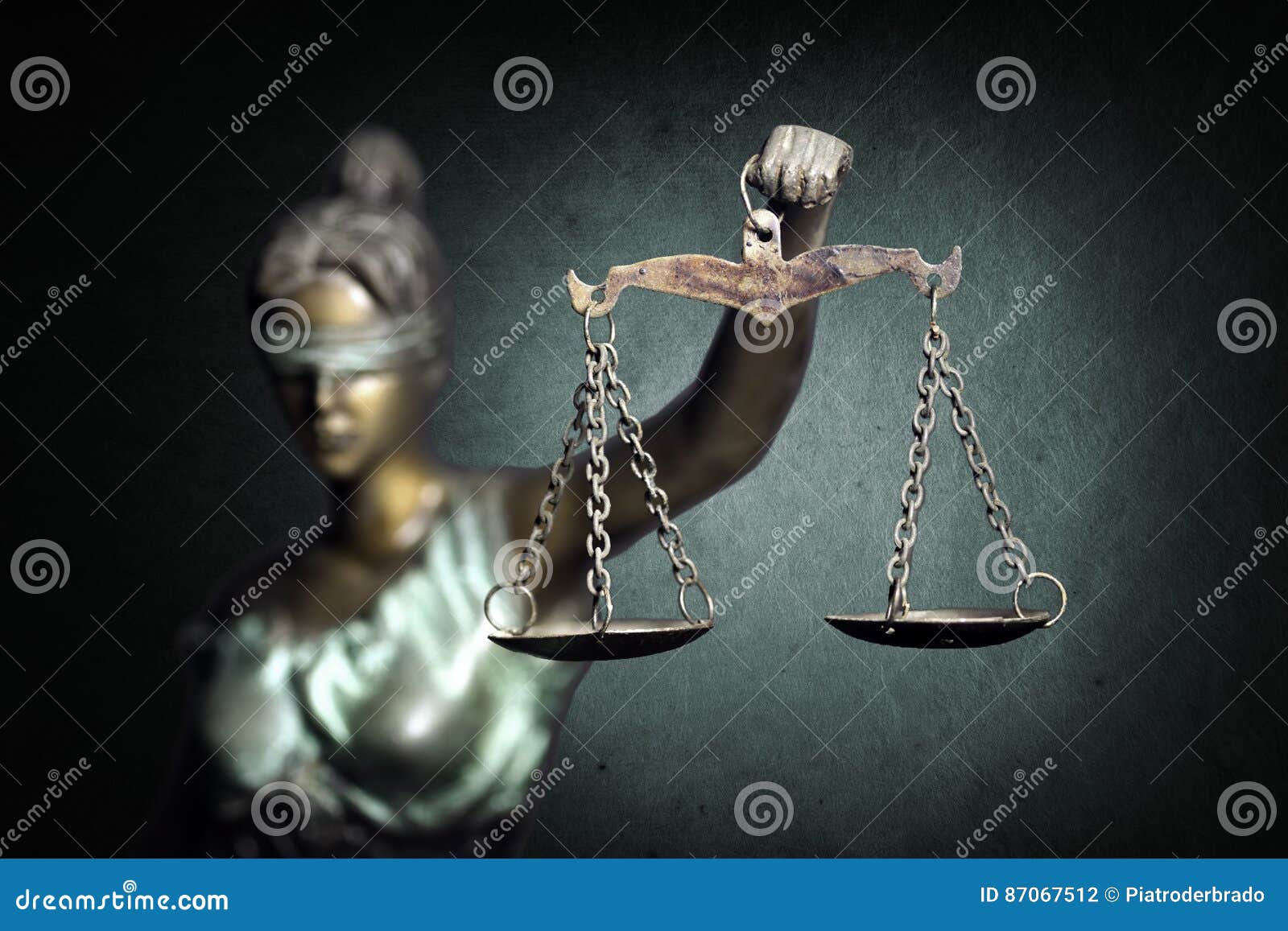 lady justice on emerald background
