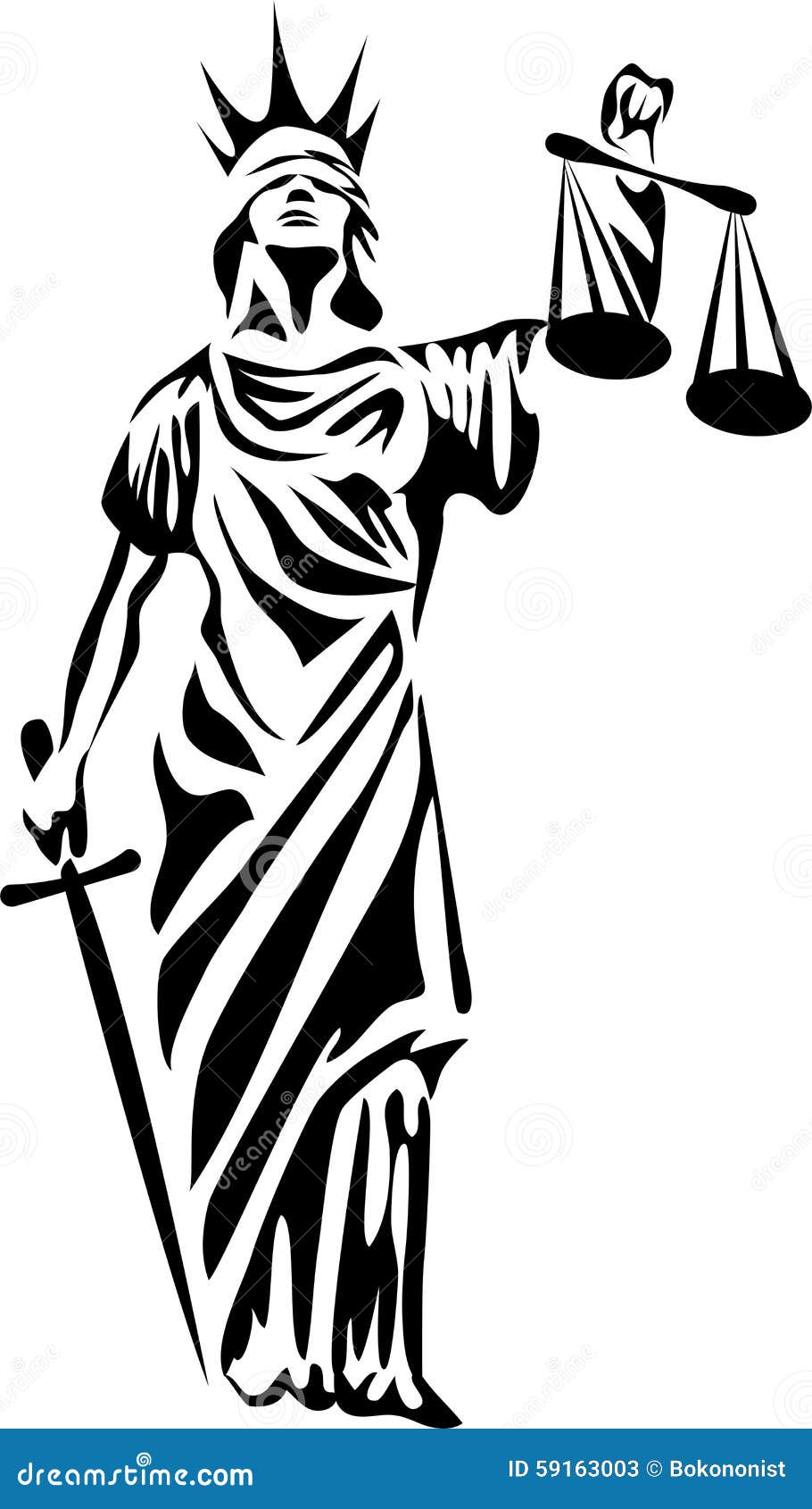 Lady of justice stock vector. Illustration of legal, themis - 59163003