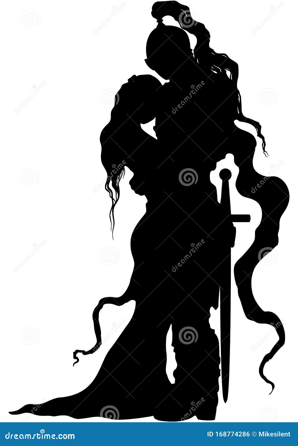 Download Lady And A Knight Silhouette Stock Vector - Illustration ...