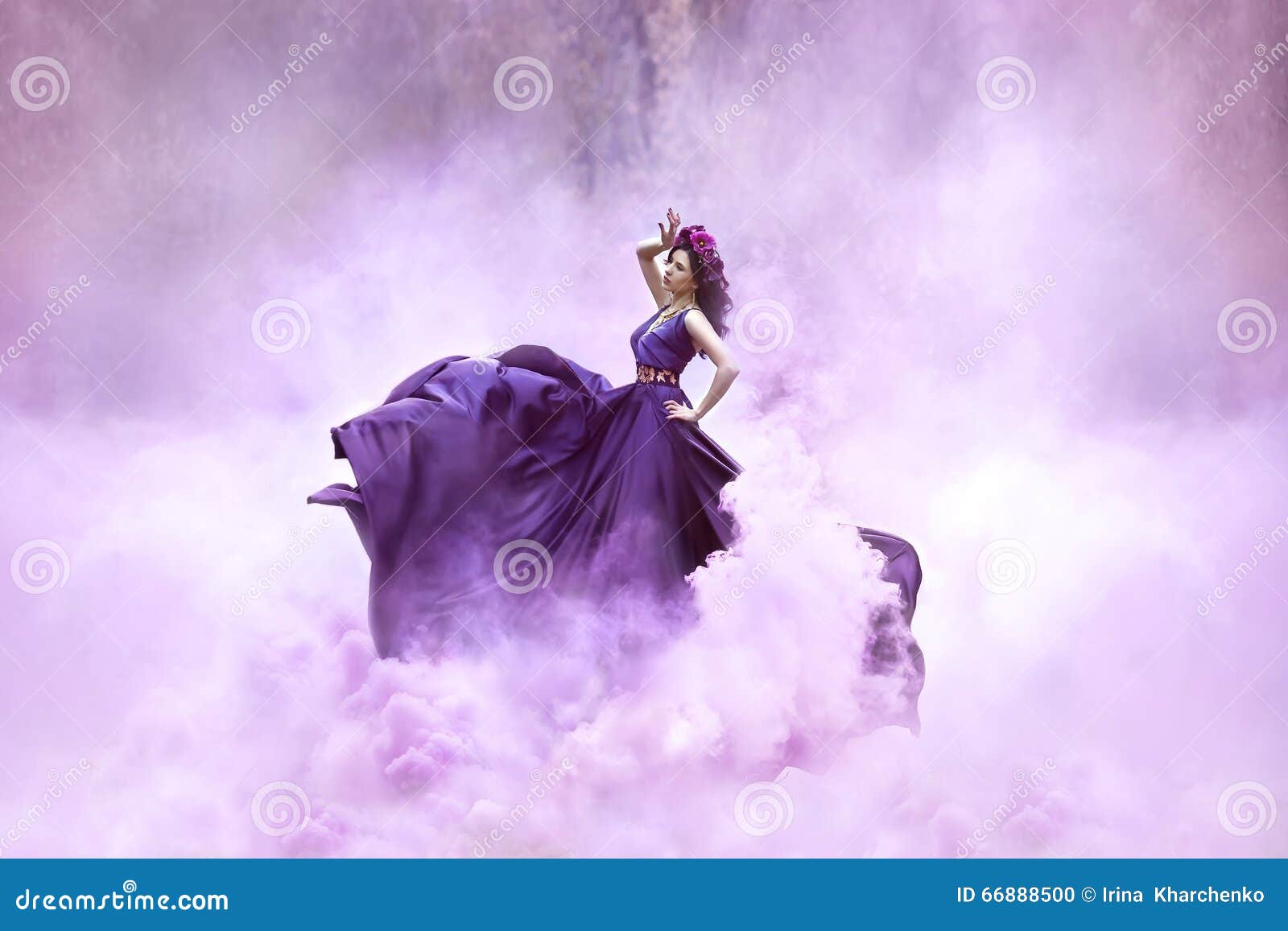 lady in a luxury lush purple dress