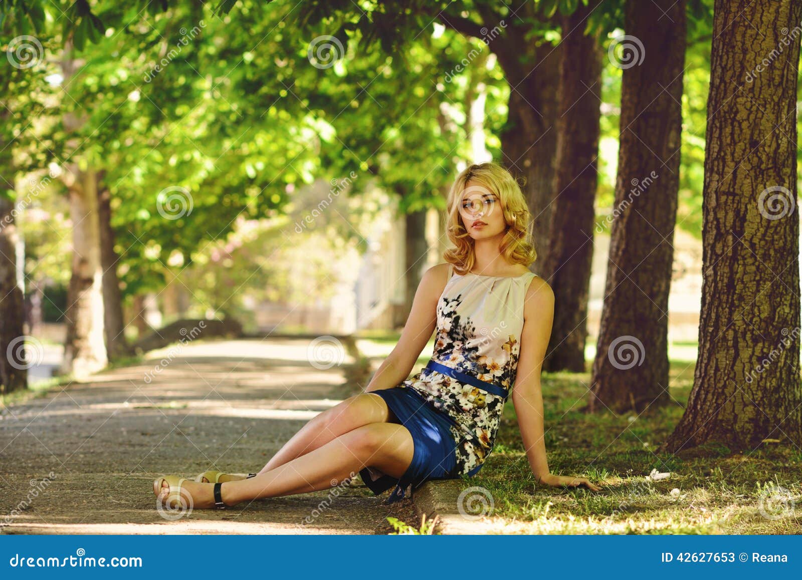 Lady in park stock image. Image of look, city, people - 42627653