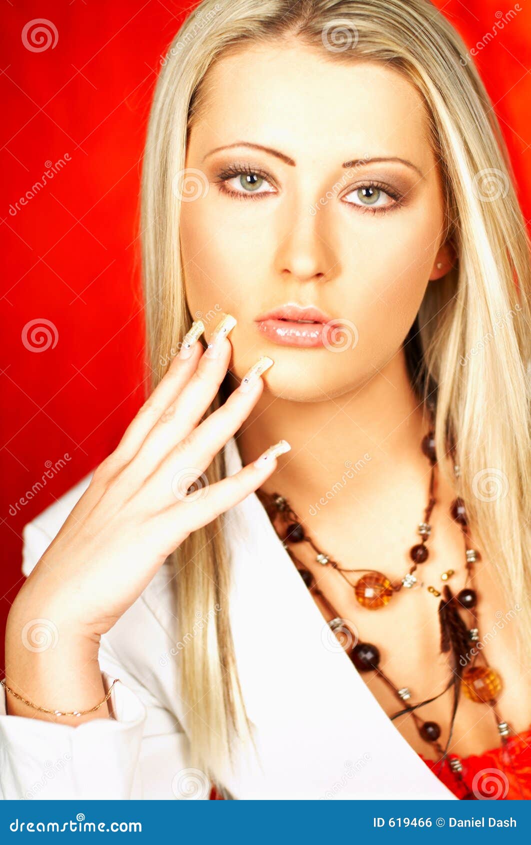 Lady Portrait stock photo. Image of glow, babe, laugh, lashes 619466