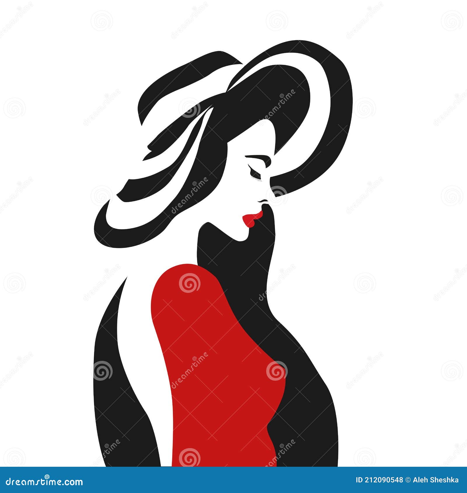Lady in red stock illustration. Illustration of lady 212090548