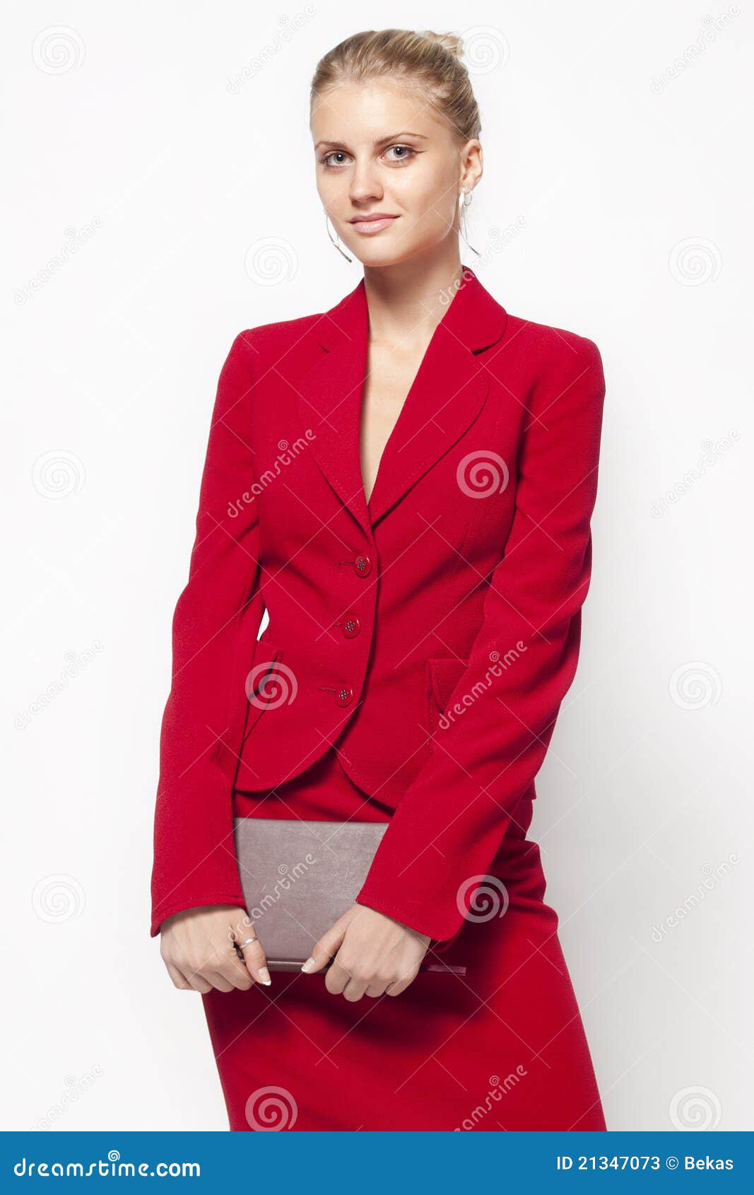 Lady in red stock image. Image of blond, adult, professional - 21347073