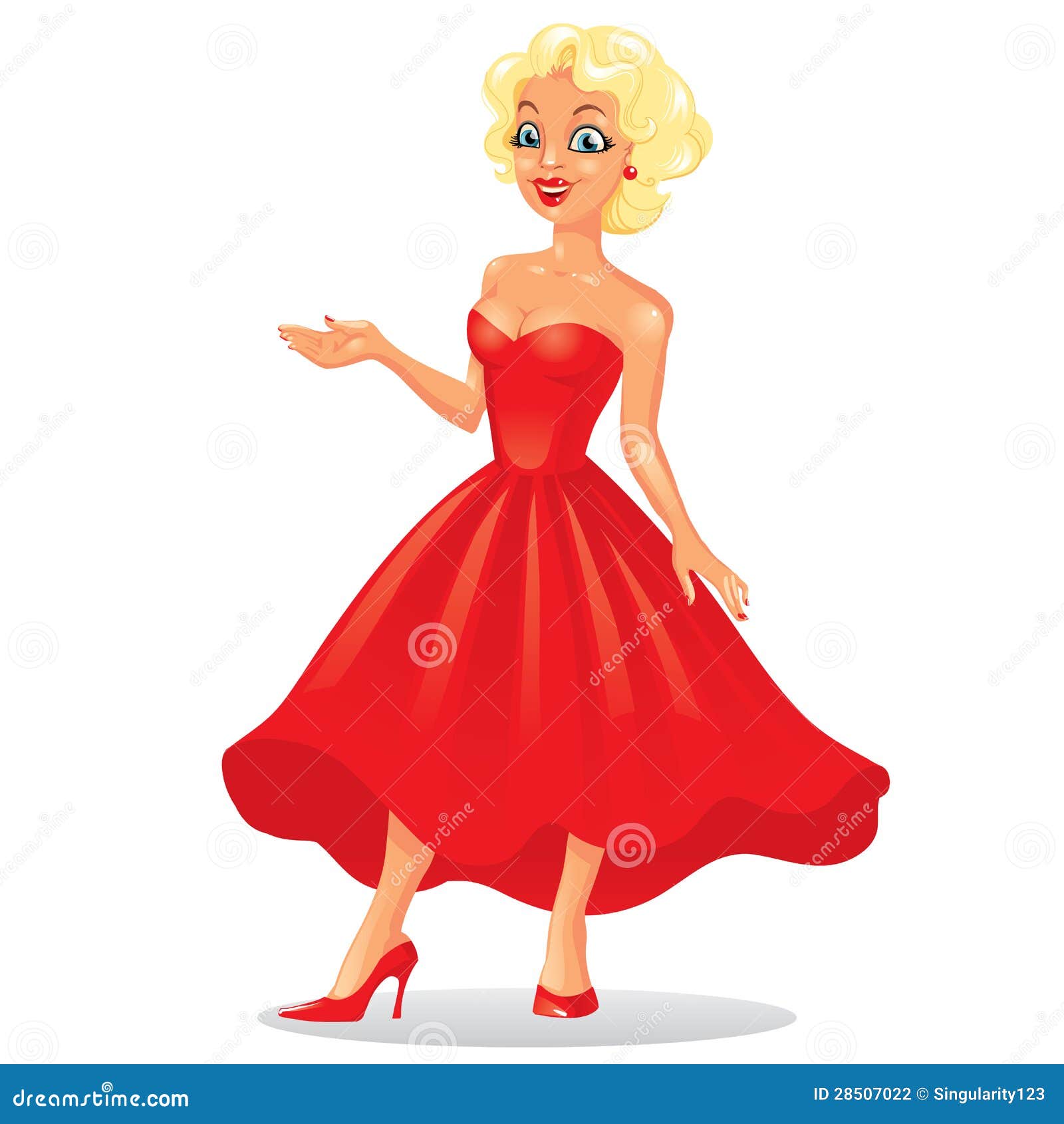 Lady in Red stock vector. Illustration of fashion, sensuality 28507022