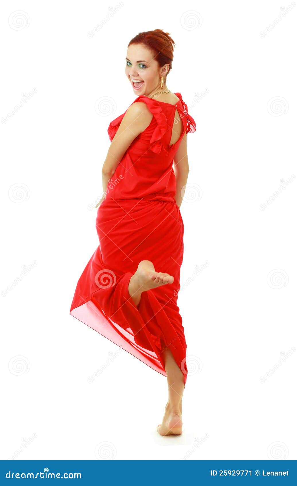 Lady in red dress stock image. Image of dress, hand, dancer 25929771