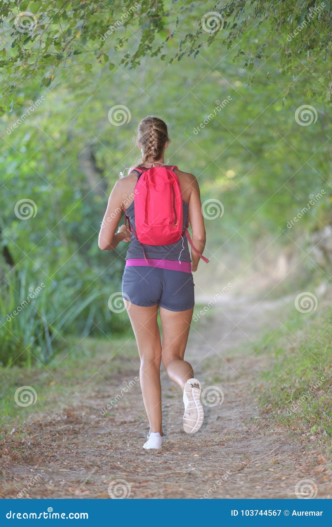 Lady running in forest stock image. Image of marathon - 103744567