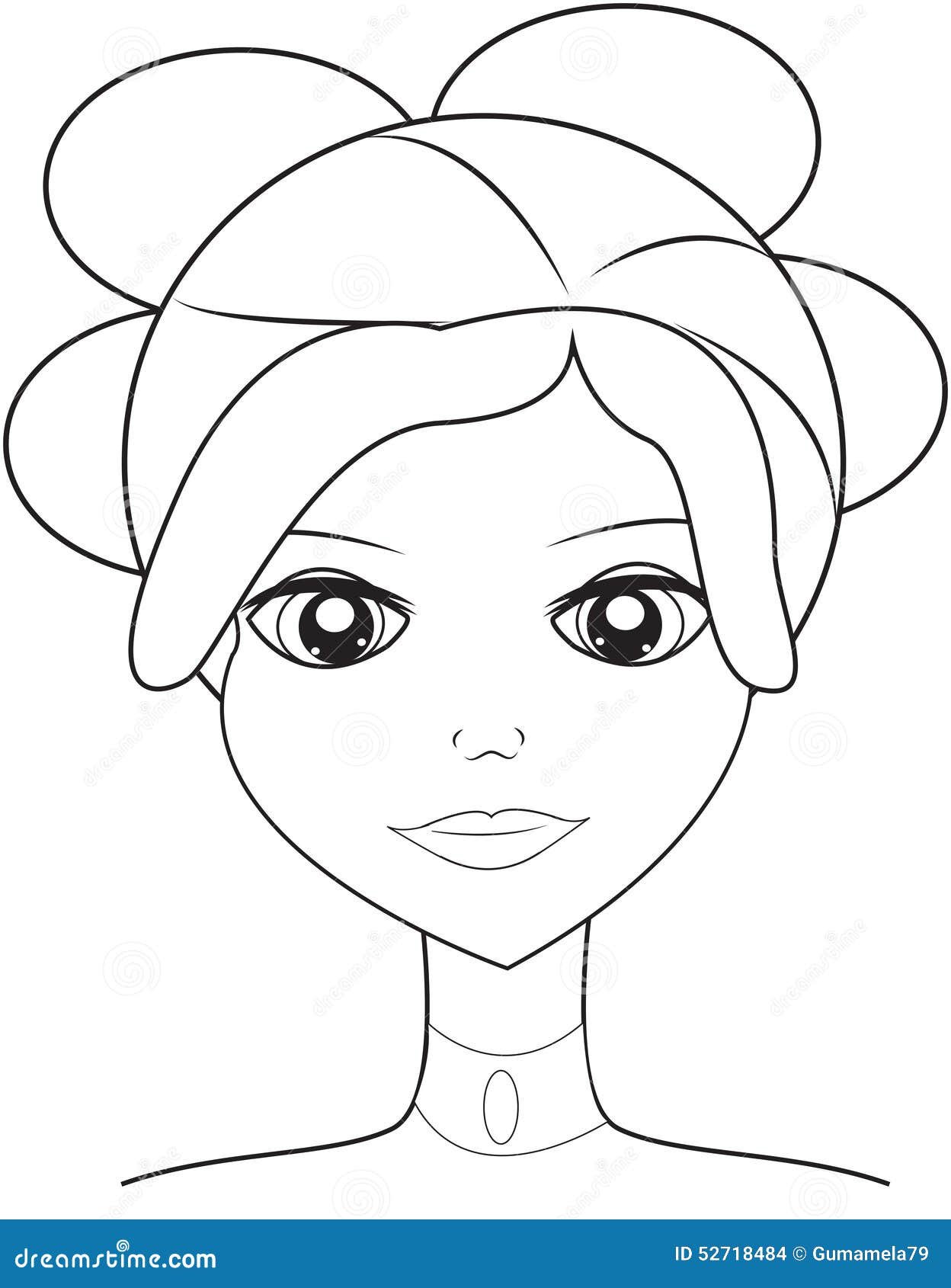 Lady s face coloring page stock illustration. Illustration ...