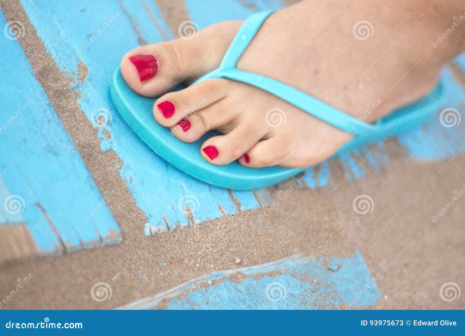 Lady& X27;s Feet in Sandals on Beach Stock Image - Image of nail, foot ...