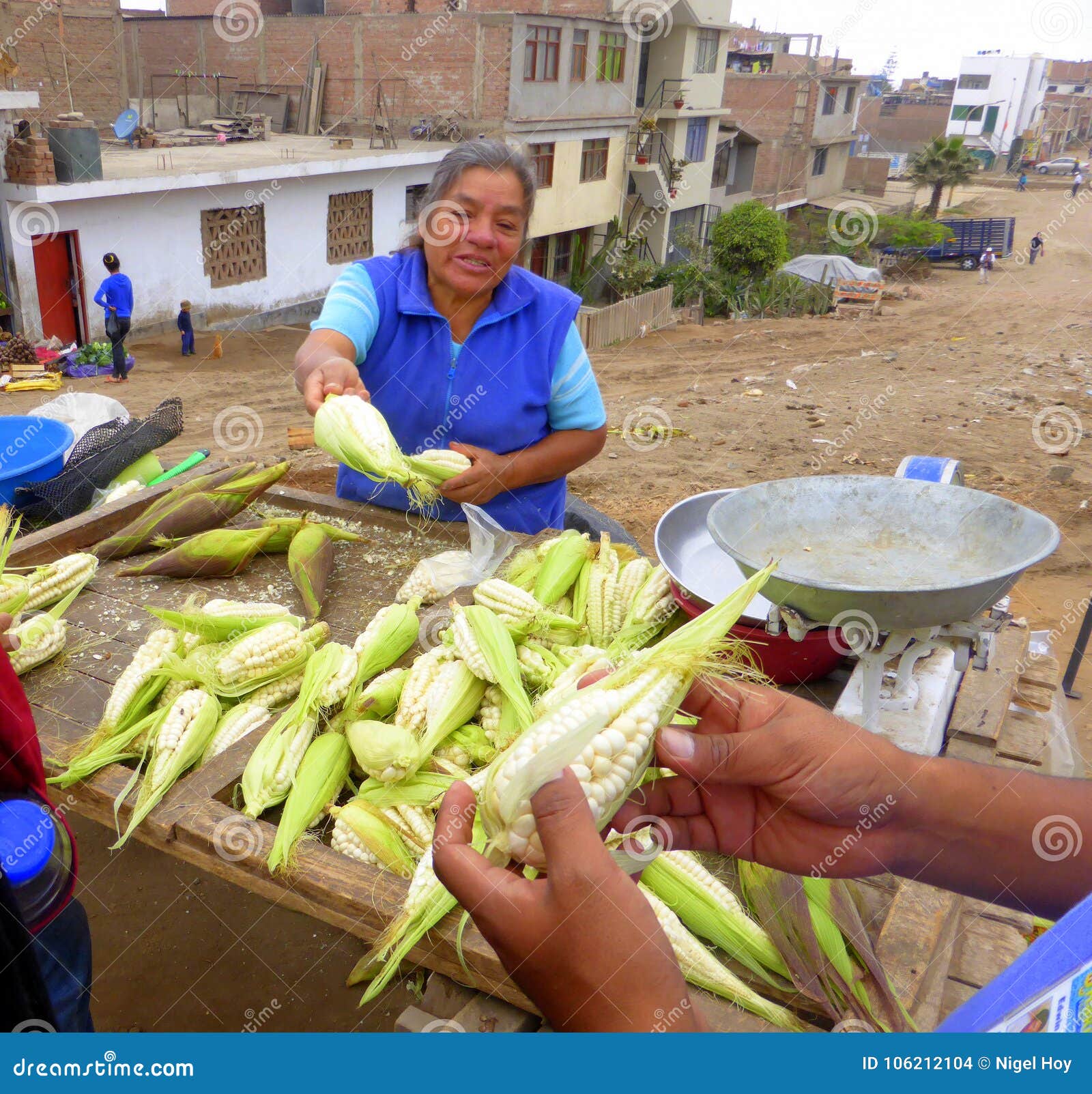 Lady Selling Maize at Market Stall Editorial Stock Image Image of
