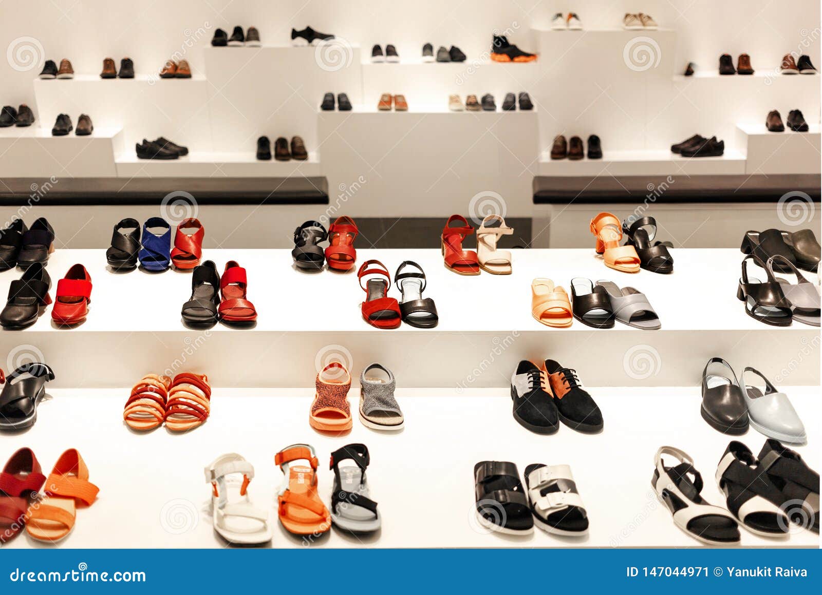 Lady Shoes Display and Showcase Fashion Shop Stock Image - Image of ...