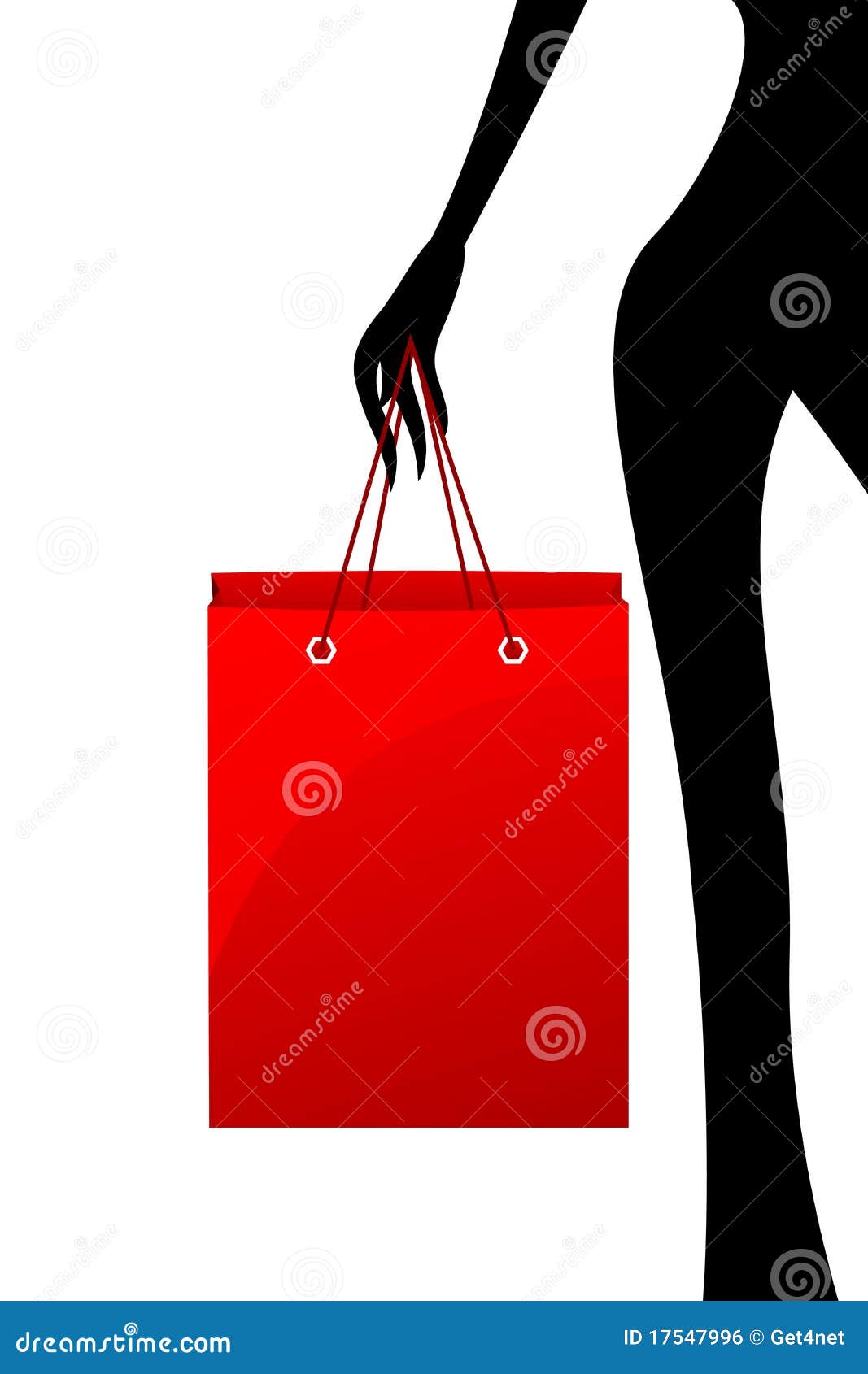Lady with shopping bag stock vector. Illustration of background 17547996