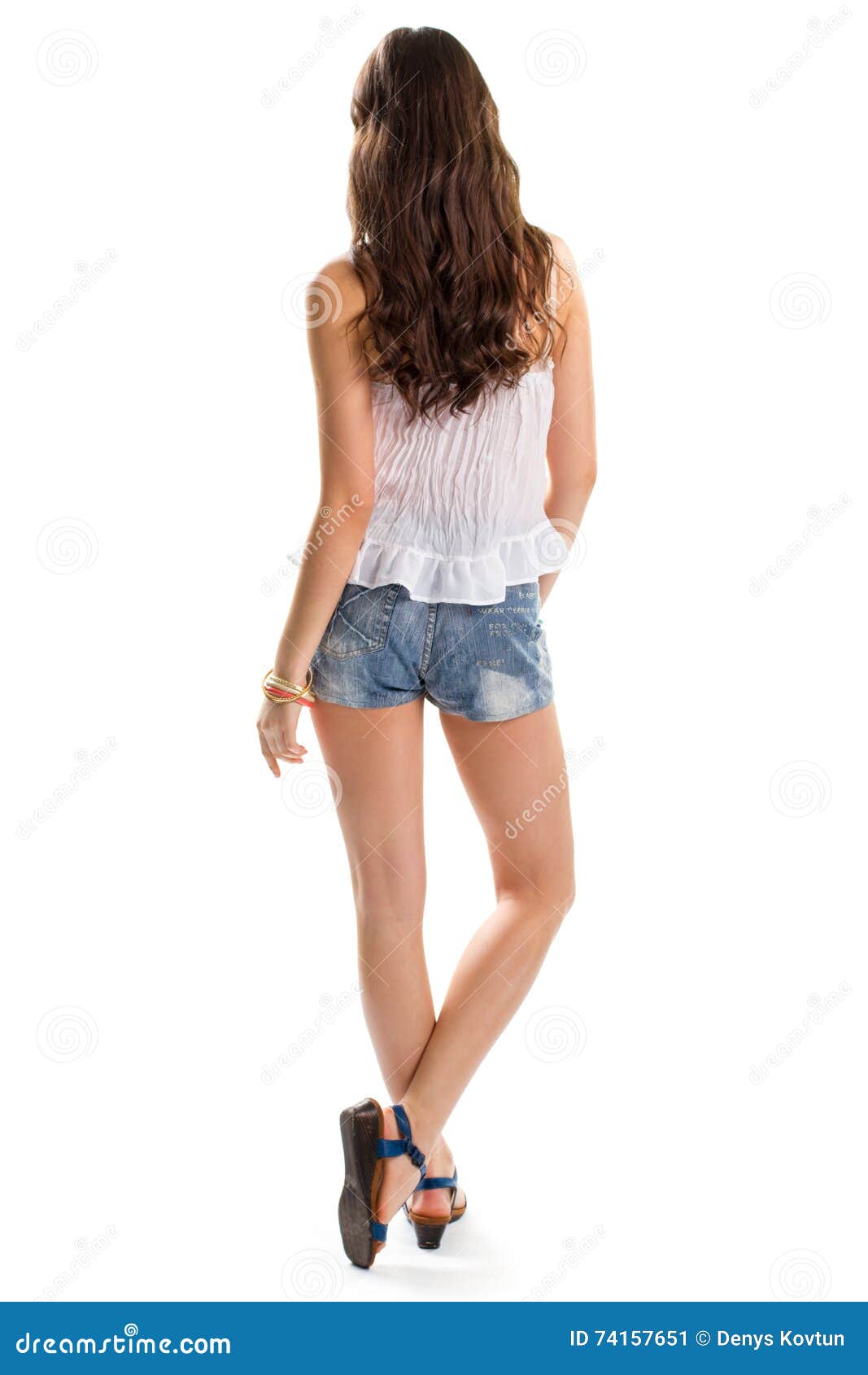 Download Lady in short shorts. stock image. Image of light, girl ...