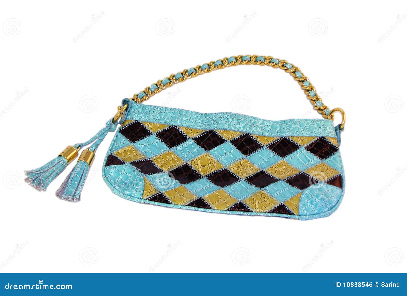 lady shoulder handbag with gold chain