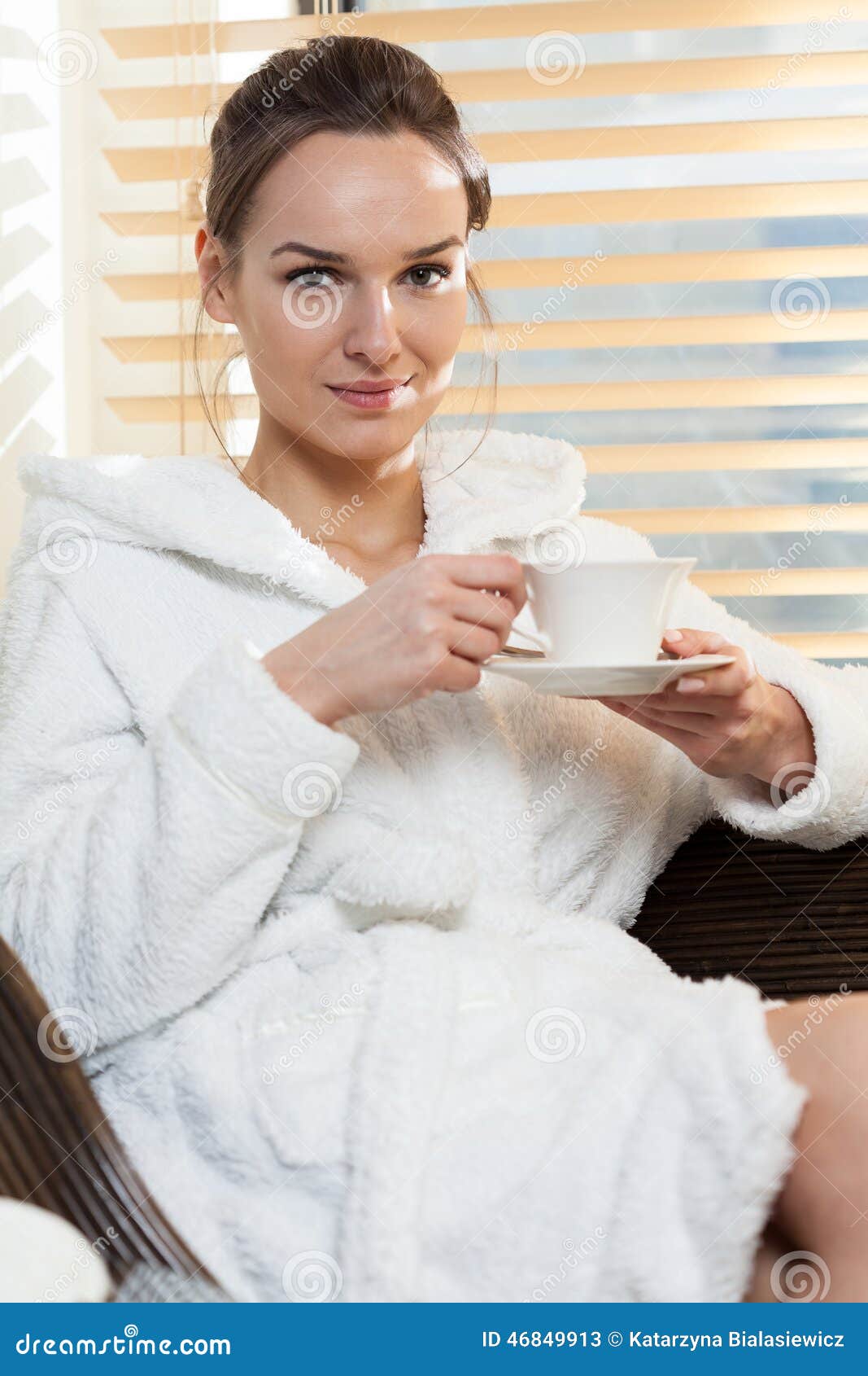 Lady in spa stock image. Image of bathrobe, female, parlor - 46849913