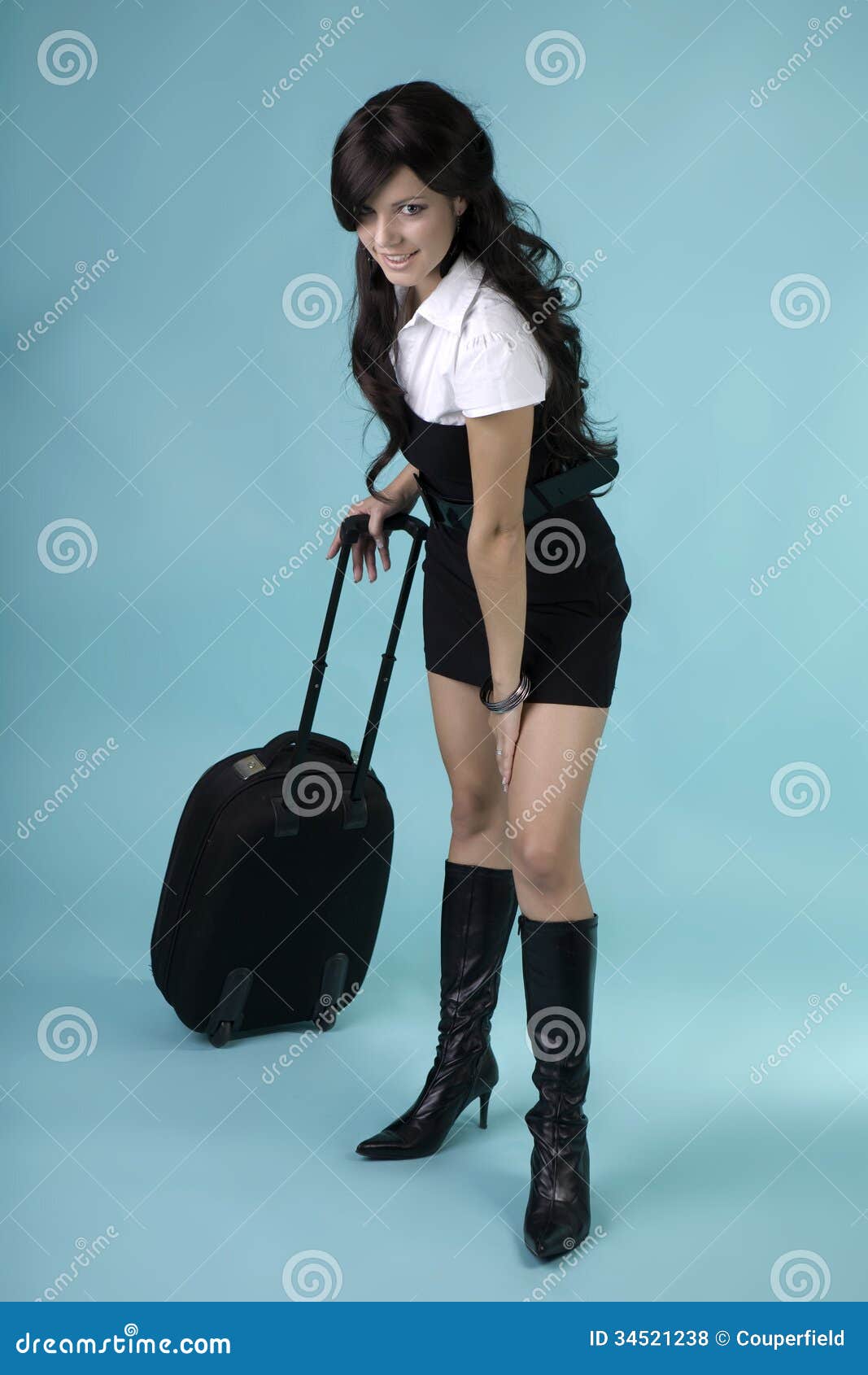 Lady with suitcase stock photo. Image of traveller, wife 34521238