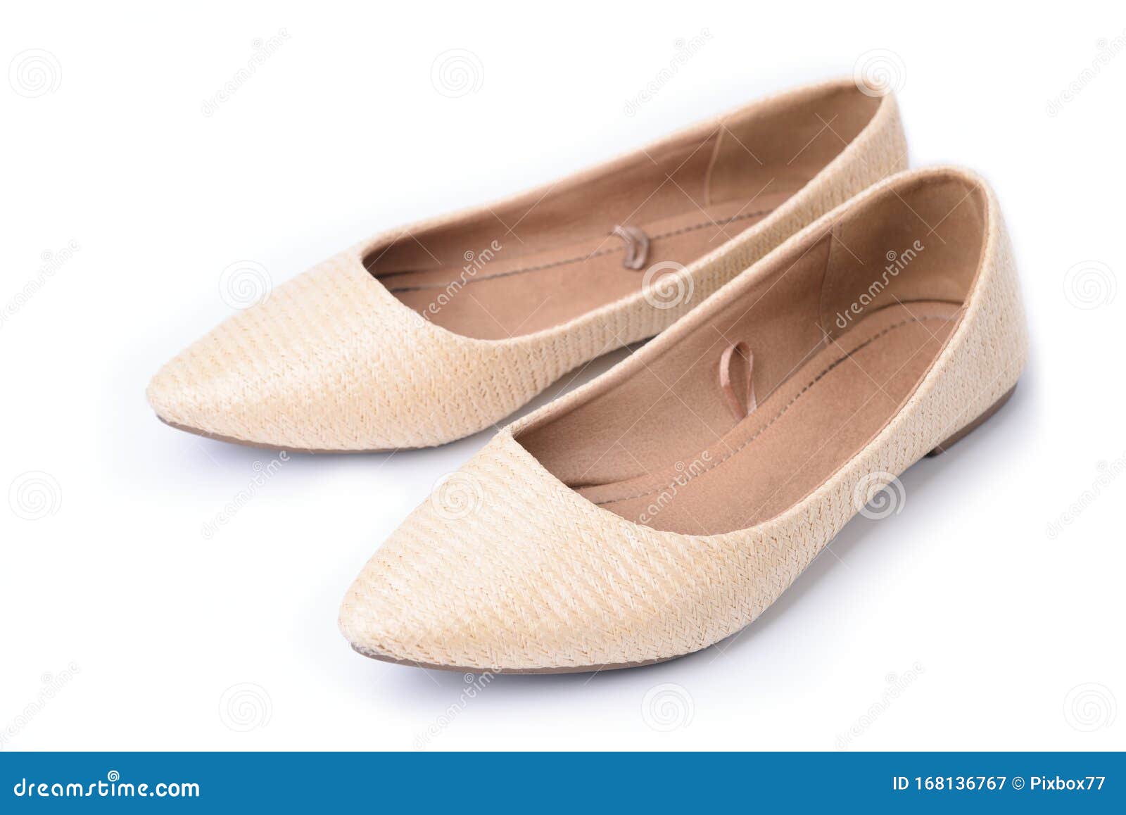 Lady Weave flat shoes stock image. Image of modern, brown - 168136767