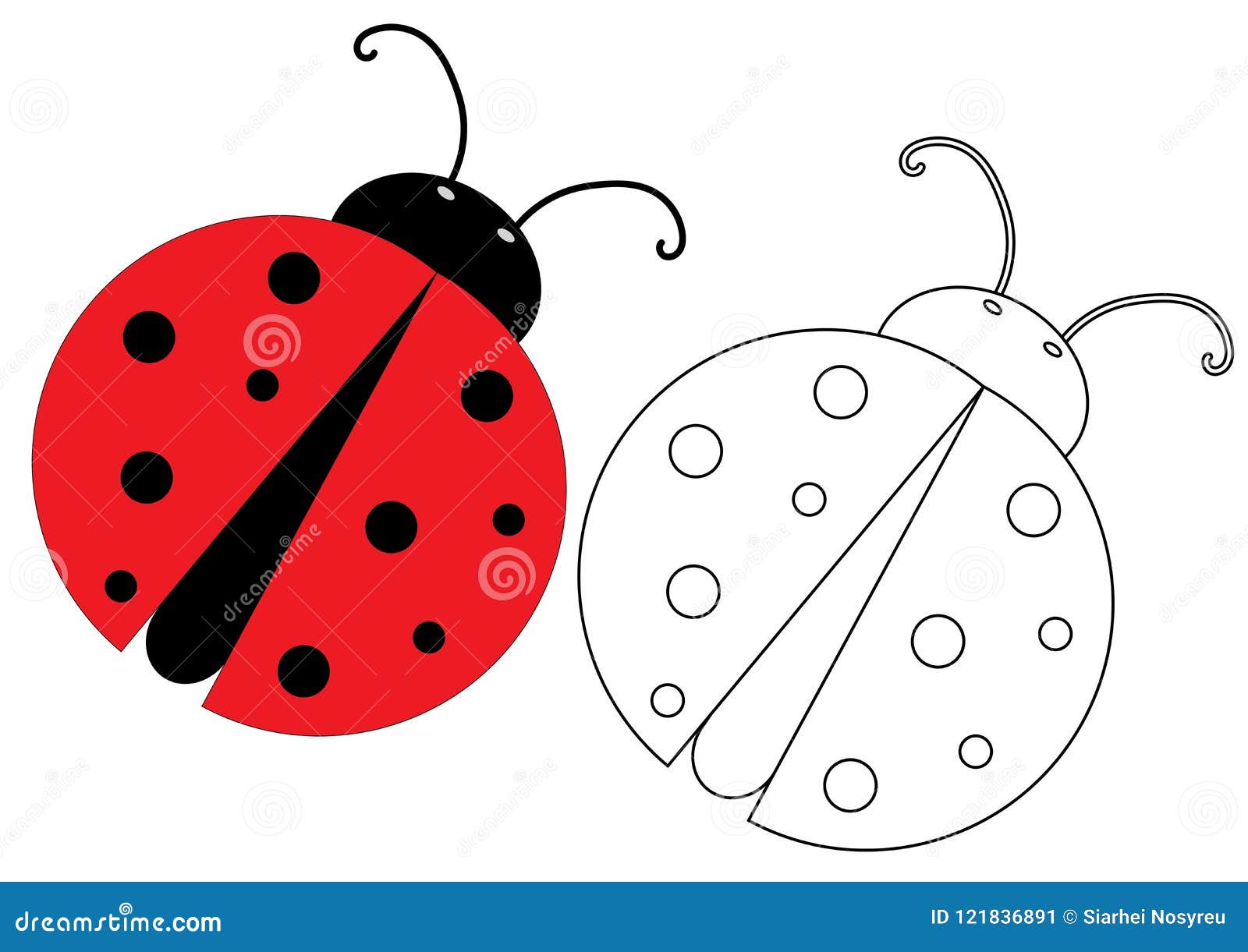 Ladybug. Coloring Page, Game for Kids. Vector Illustration. Stock ...