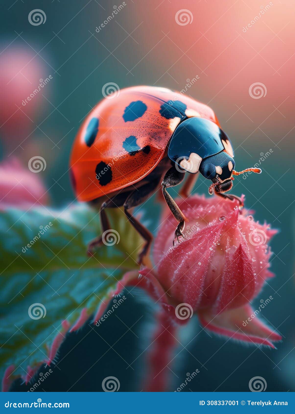 Ladybug on Flower in the Garden Stock Image Biology Diagrams