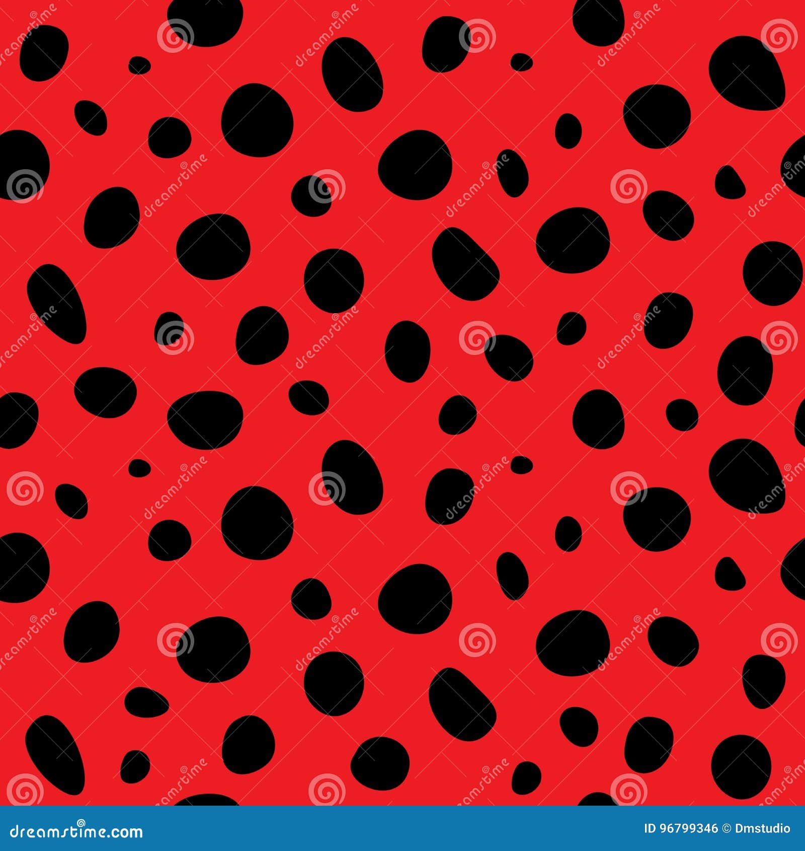 Ladybug Polka Dot Background Vector Stock Vector