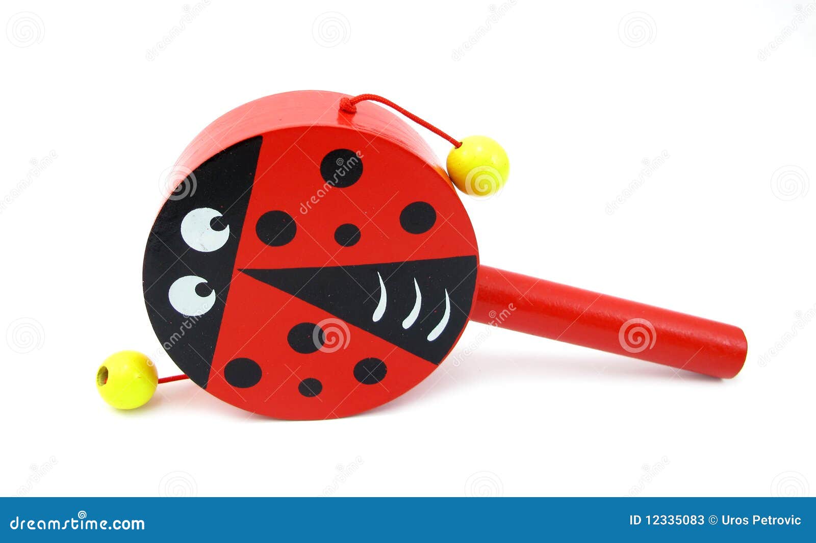 Ladybug Rattle for Children Stock Image Image of background, white