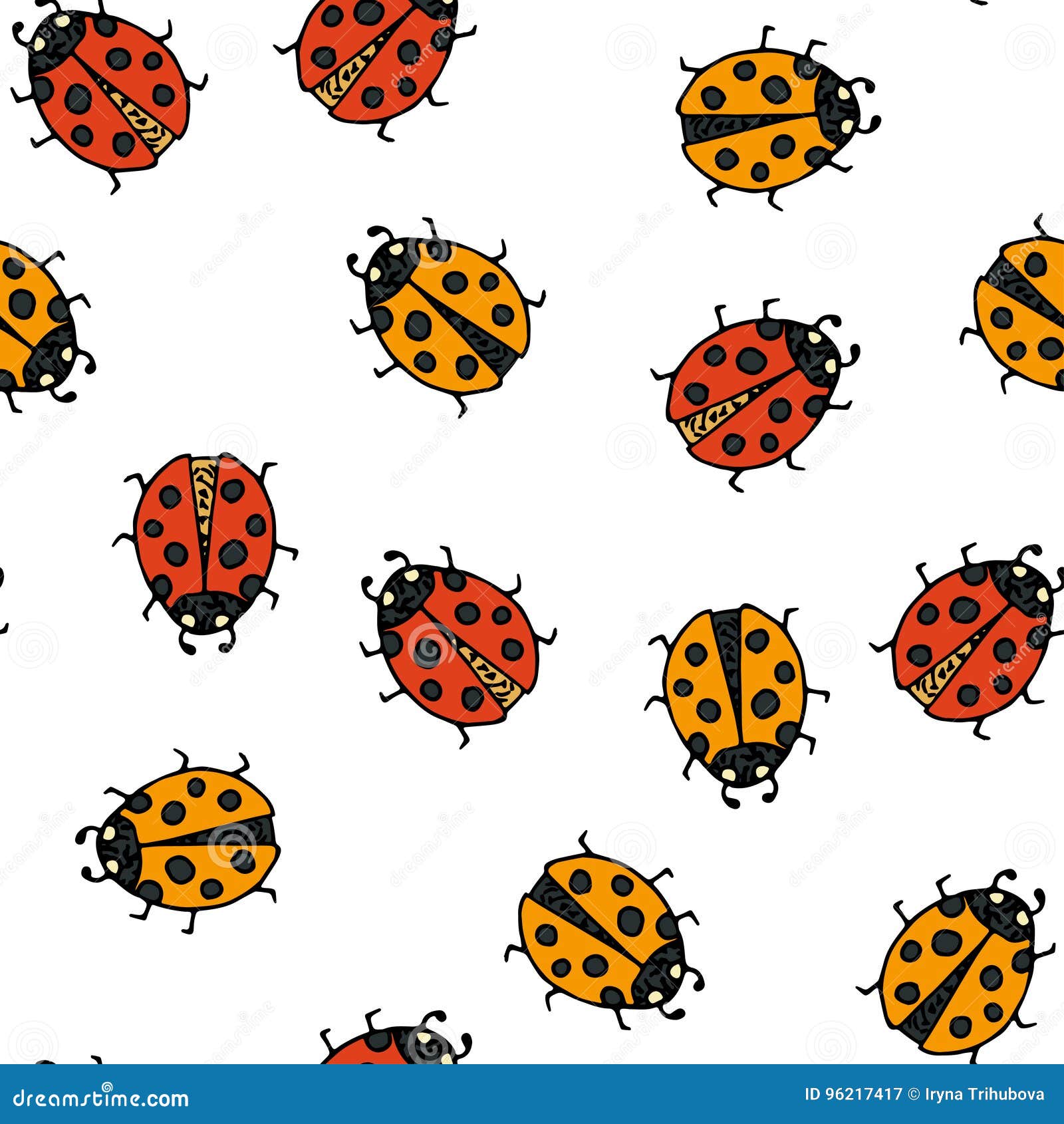 Download Ladybug Seamless Pattern. Vector Illustration. Stock ...