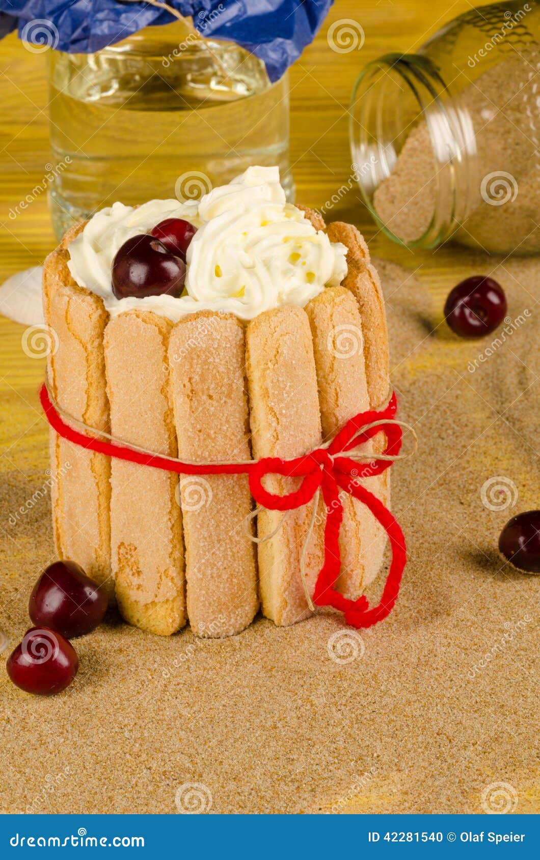 Ladyfinger dessert stock photo. Image of fresh, cherry 42281540