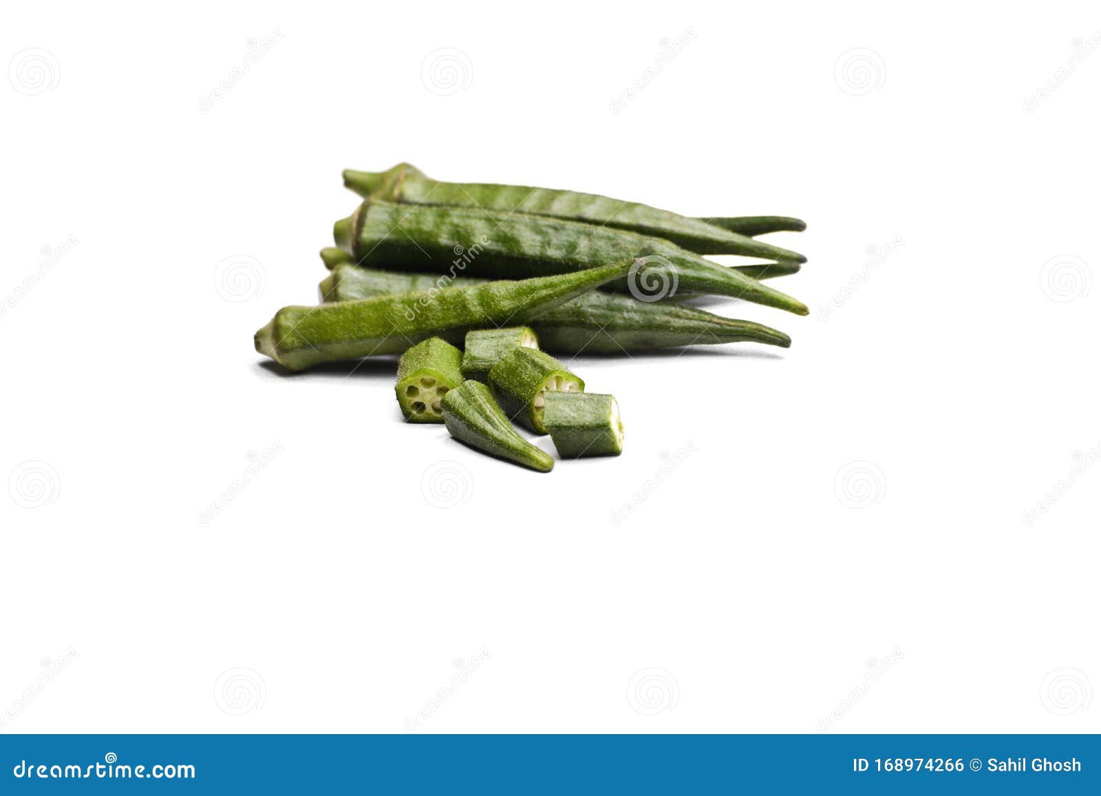 Ladyfinger. stock photo. Image of background, exotic 168974266