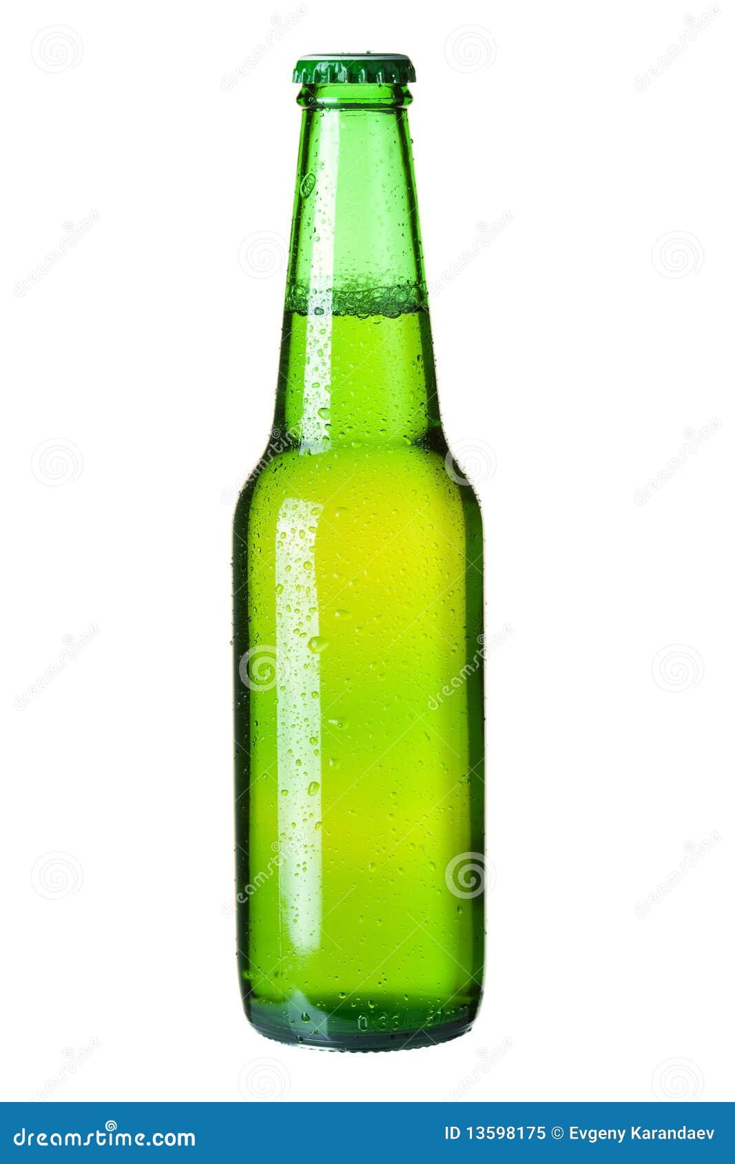 Lager beer in green bottle stock image. Image of beer 13598175