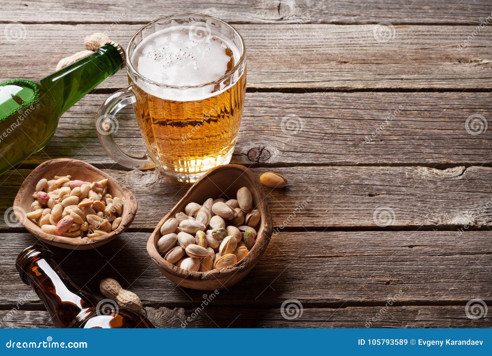 Lager beer and nuts stock image. Image of wooden, pistachio - 105793589