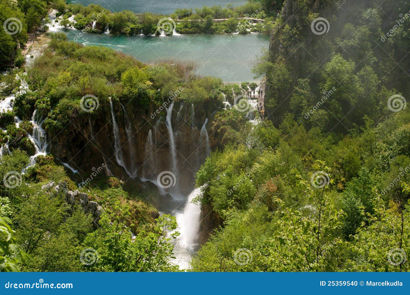 Laghi e cascate. Cascate e laghi, laghi Plitvice, Croatia