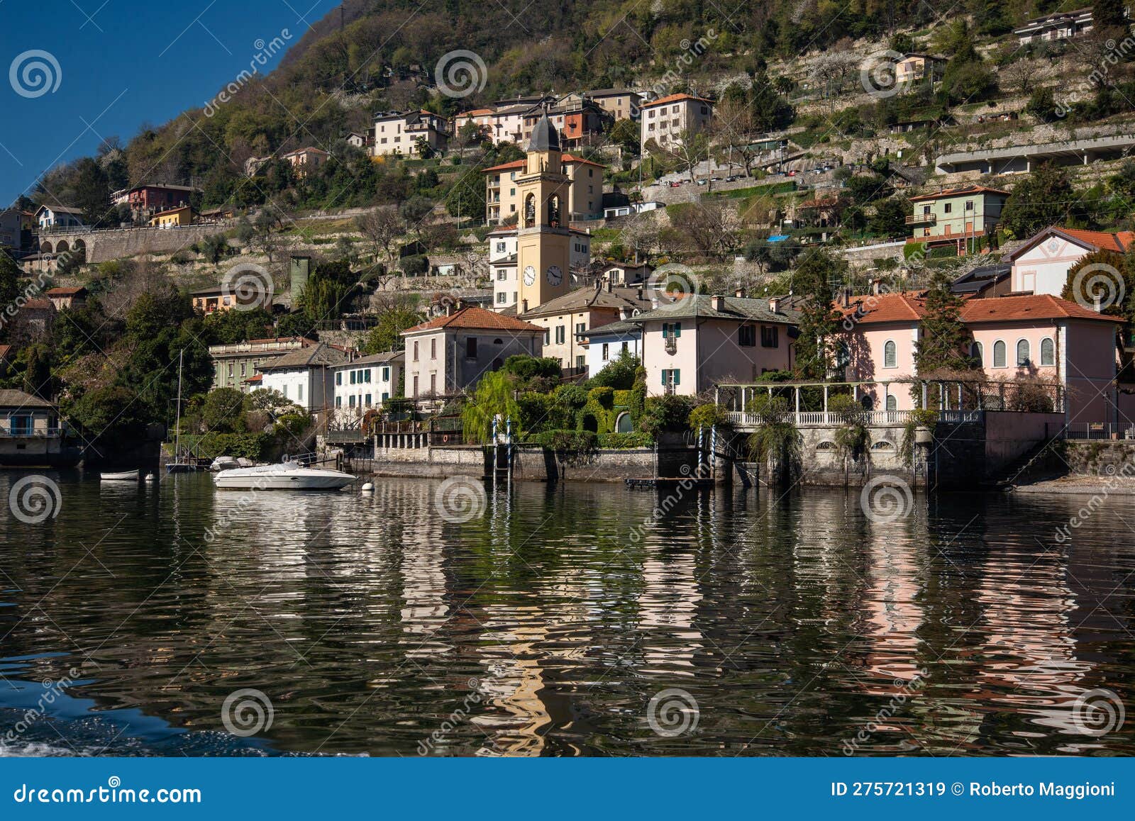 Lake Lago Di Como Laglio Village On The West Shore Of The Lake