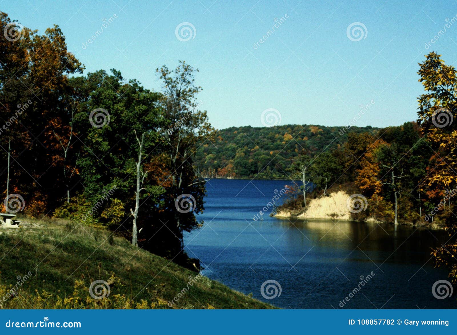 Lago Brookville Indiana Brookville Foto de archivo Imagen de hermoso