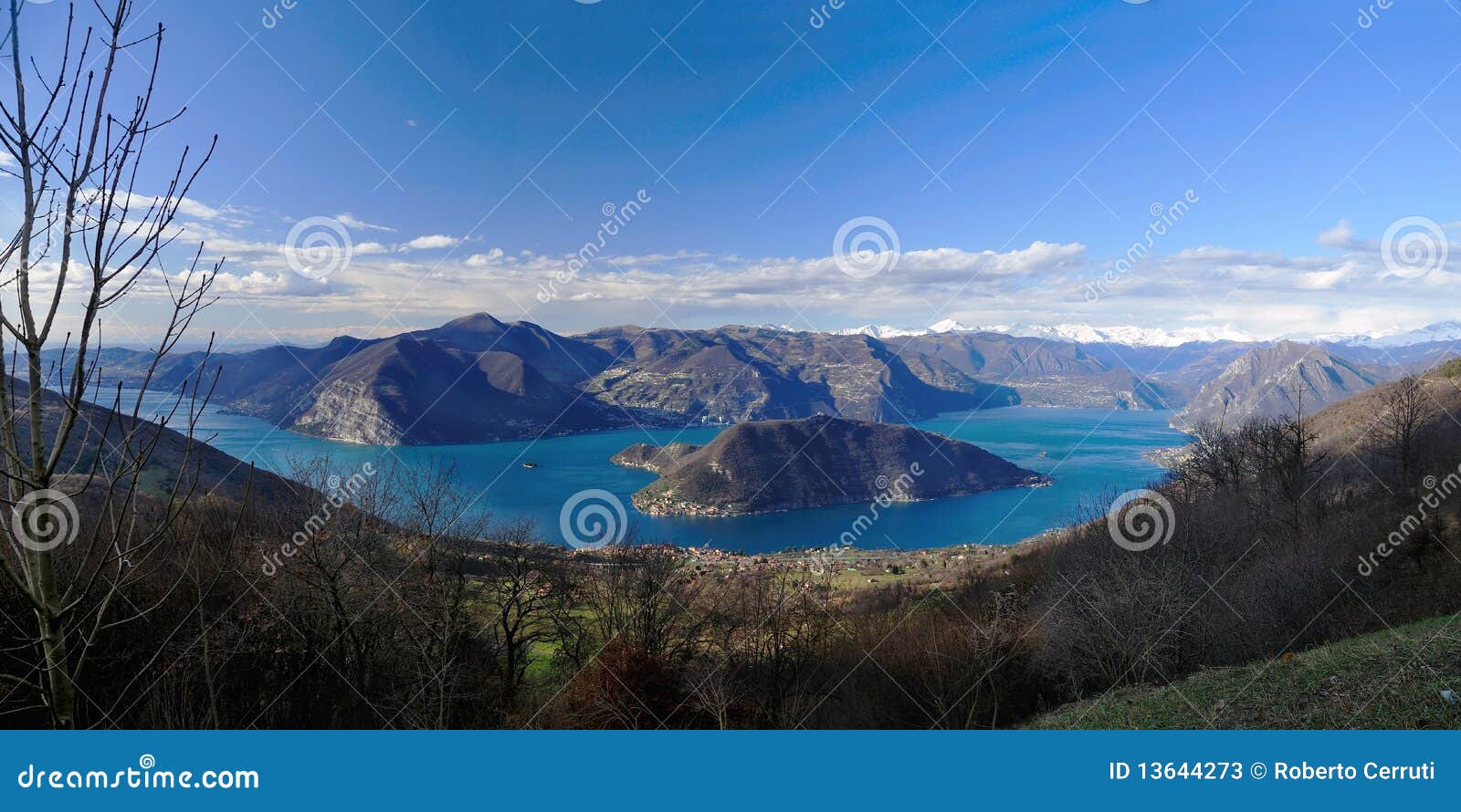 lago d'iseo and montisola from s. maria del giogo