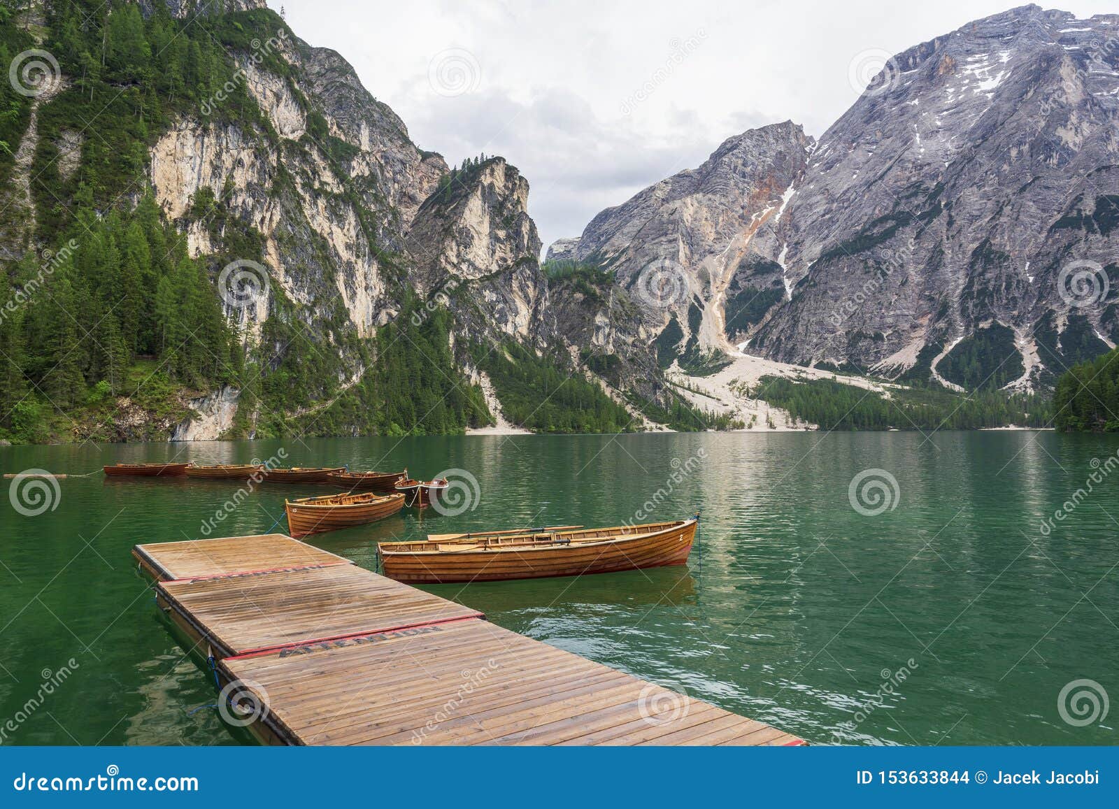 Lago Di Braies Beautiful Lake In The Dolomites Stock Photo Image Of