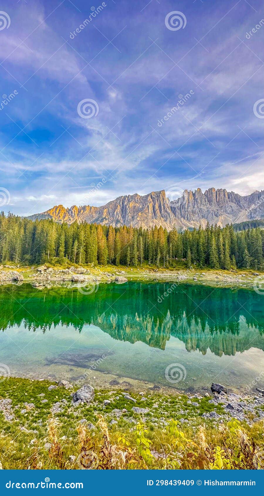 lago di carezza,elevation 1,519m, an alpine masterpiece with emerald waters