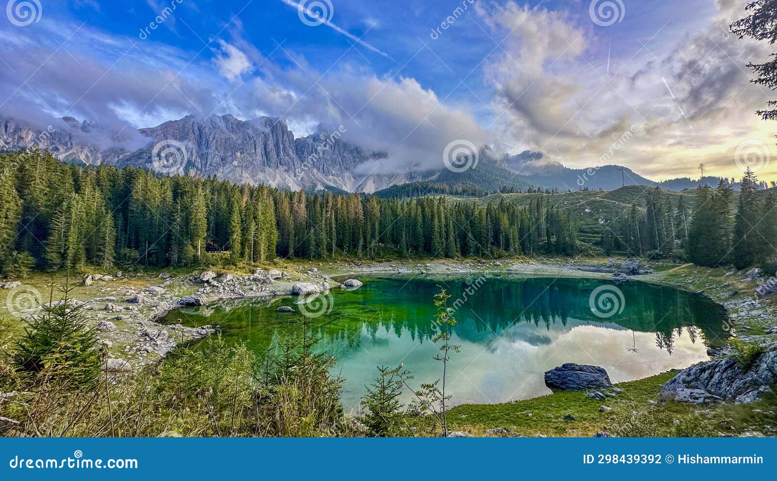 lago di carezza,nestled at 1,519m, an alpine jewel with emerald waters