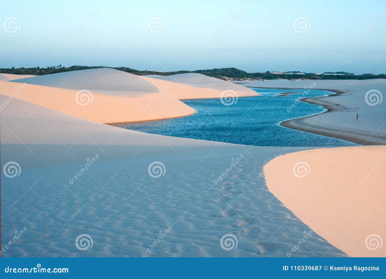 lagoons in the desert of lencois maranhenses park, brazil