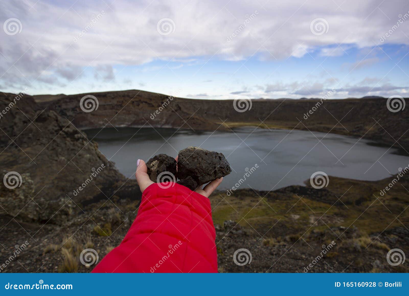 crater laguna azul, rio gallegos, patagonian province of santa cruz, argentina