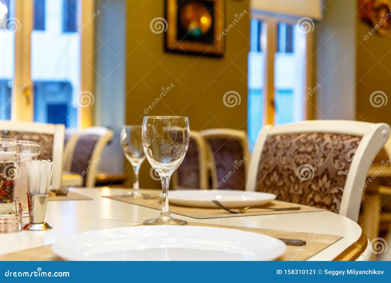 Laid Table in the Restaurant Stock Image Image of preparation