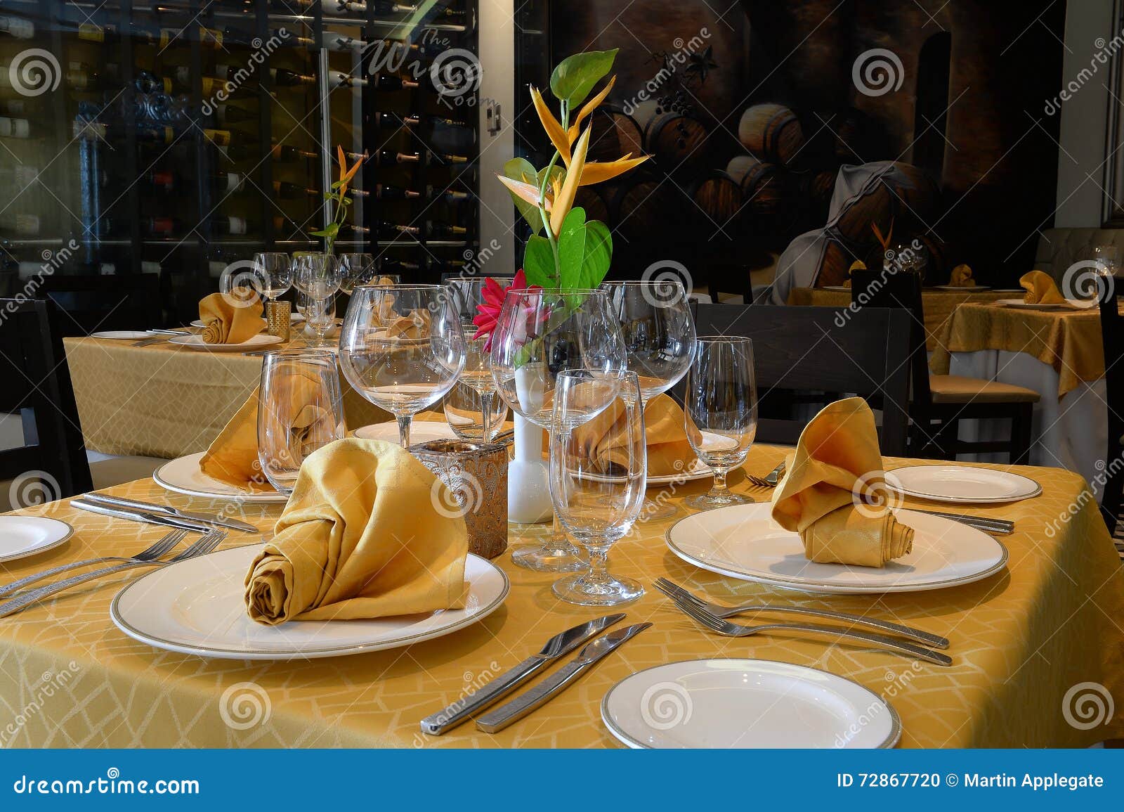 Laid Tables in a Restaurant Stock Photo Image of modern, expensive