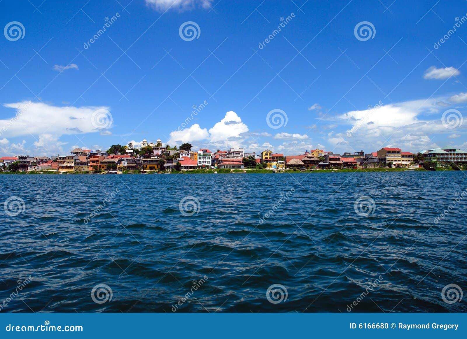 lake around flores guatemala