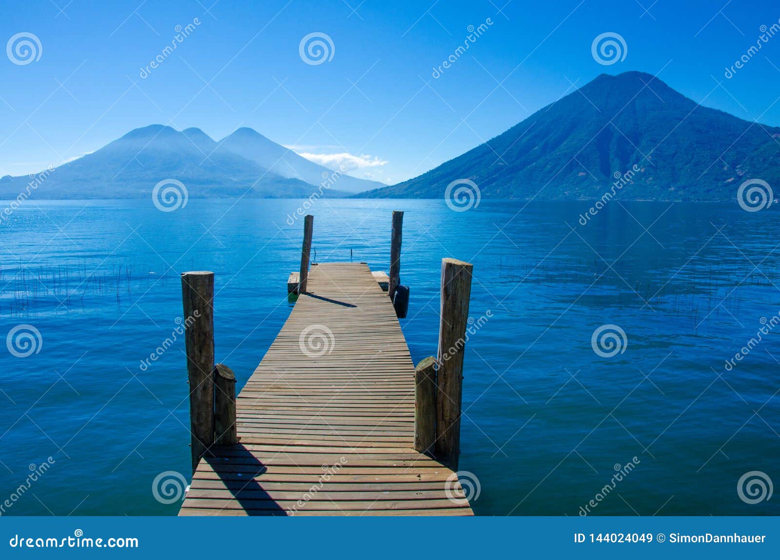 lake atitlan in the highlands of guatemala - mayan culture in beautiful vulcano landscape