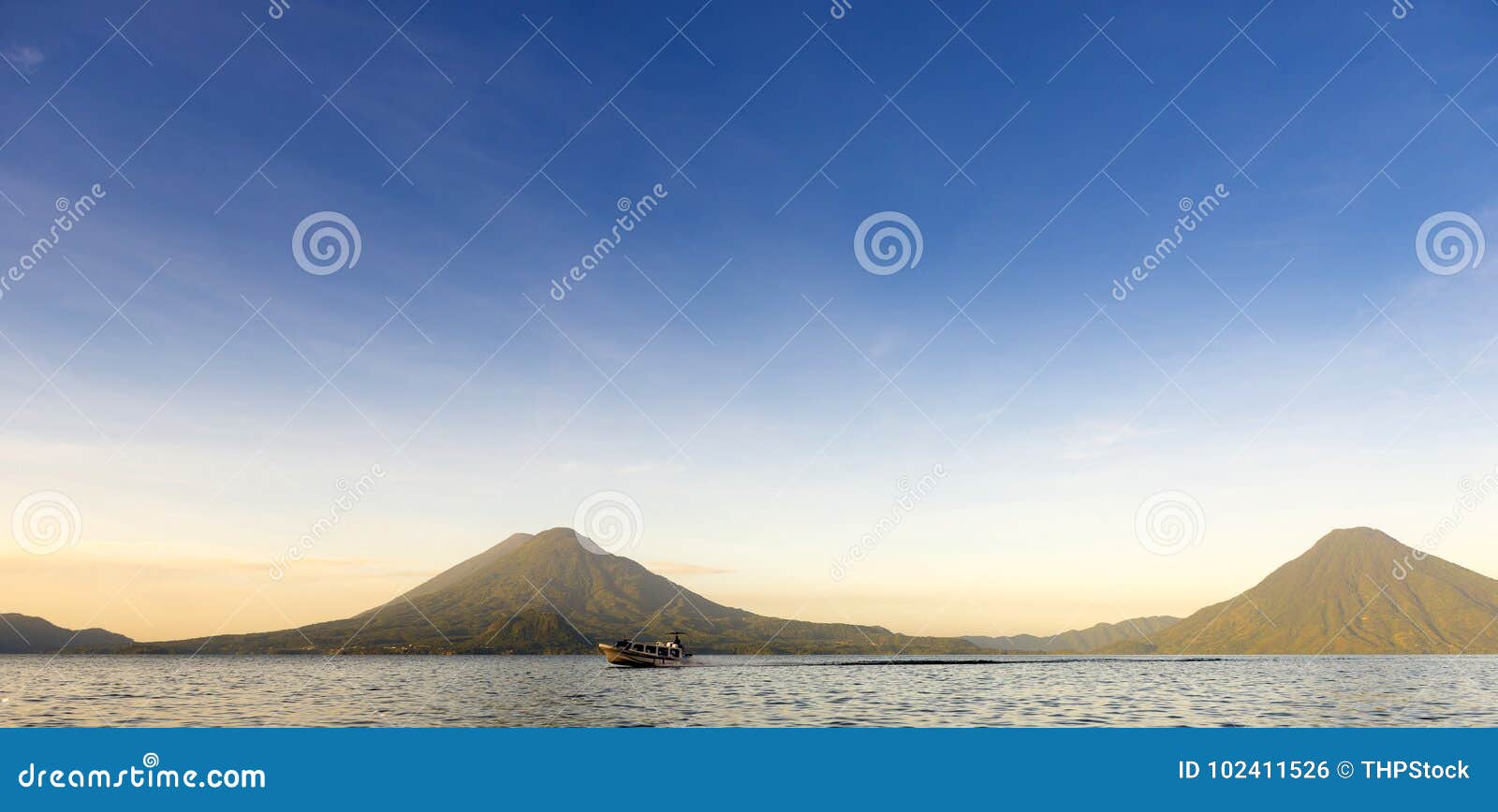 lake atitlan sunrise panorama