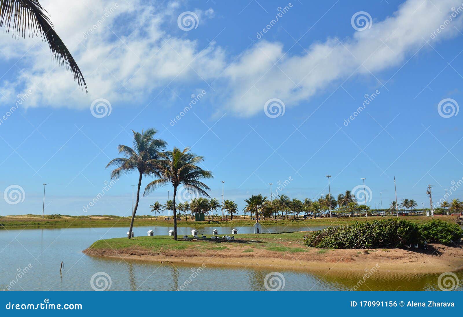 the lake on the beach orla de atalaia in the capital,aracaju,sergipe